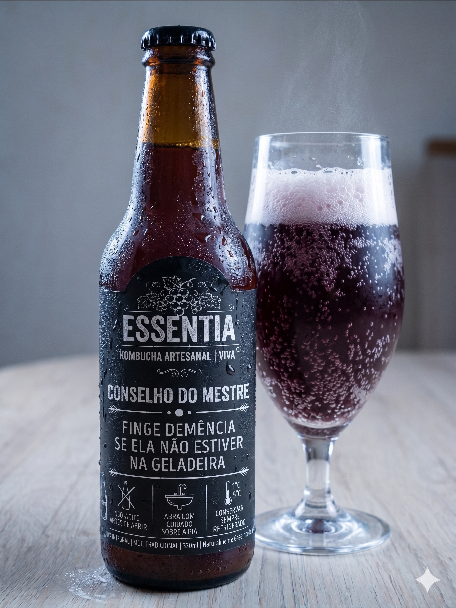 Rótulo ESSENTIA - Kombucha Artesanal